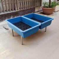 Kệ trồng rau đặt 2 Chậu đại thùng xốp hộp KẼM 20*20mm lắp ghép khách có cước vận chuyển rẻ nhất