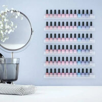 Kệ trưng bày Nail, nước sơn, son, treo tường, kèm miếng dán ốc vít, nhiều màu sắc Acrylic