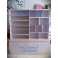 Kệ trưng bày nước sơn mỹ phẩm tiệm nail nhựa dày 2cm cứng chắc 145x160 trắng