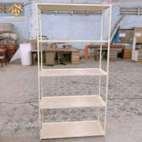 Kệ Trưng Bày Sắt 4 Tầng Màu Kem Đơn Giản