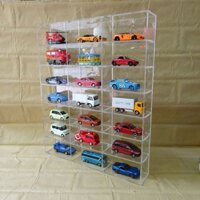 Kệ trưng bày xe mô hình, Tomica, đồ chơi (15 ô) mica cao cấp