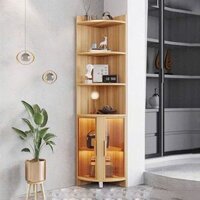 Kệ trưng rượu gỗ kết hợp kính AMIZ-007