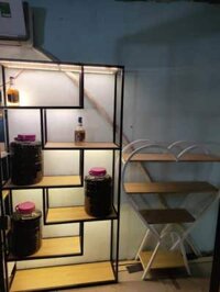 Kệ trưng rượu ngâm trang trí phòng GHS-5734 có Led