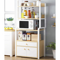 Kệ tủ bếp đa năng 163 để lò vi sóng kệ lò nướng loại gỗ lõi xanh phủ melamine chống nước, để được lò vi sóng lò nướng nồi cơm điện hàng được sản xuất tại Việt Nam - Khung đen - Khung trắng