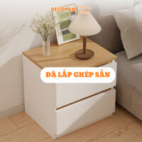 Kệ tủ đầu giường mini chất liệu gỗ mdf có ngăn kéo, tiện lợi, lắp ghép dễ dàng thương hiệu DECOMAN - D35