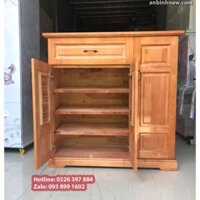 Kệ tủ để giầy dép bằng gỗ - kèm ngăn để nón báo hiểm