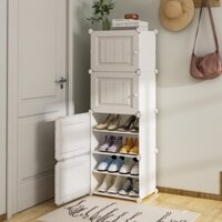 Kệ tủ đựng giày dép nhựa lắp ghép 8 ngăn cửa đúc 3D đa năng siêu bền, chắc chắn, tiện dụng