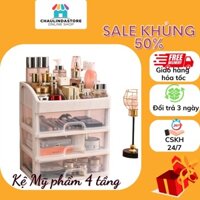 Kệ Tủ Đựng Mỹ Phẩm Đồ Trang Điểm Mini Trong Suốt 4 Tầng Tashuan ,đồ dùng đựng đồ đa năng gia đình CHAULINDASTORE