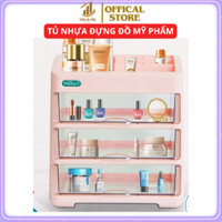 Kệ tủ đựng mỹ phẩm nhựa trong suốt hàng việt nhật, tủ nhựa 2/3/4 tầng cao cấp