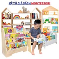 Kệ Tủ Đựng Sách Mầm Non Lớp Học Montessori Cho Bé, Kệ Gỗ Để Sàn Đựng Đồ Chơi Nhiều Lựa Chọn, Kệ Giá Sách Treo Tường