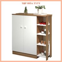 KỆ TỦ GIÀY GỖ 2 CÁNH ( TRẮNG ) 4 NGĂN 70X30X70CM
