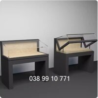 kệ tủ gỗ kính cường lực trưng bày mở trợ lực