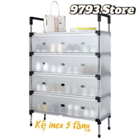 kệ tủ inox 5 tầng-kệ tủ giày dép có vách ngăn chống bụi