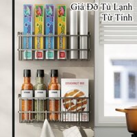 Kệ Tủ Lạnh, Giá Kệ Treo Hít Tủ Lạnh Nam Châm Bằng Thép Carbon, Kệ Đựng Đồ Bên Tủ Lạnh, Ổn Định Và Không Dễ Rơi Xuống