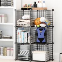 KỆ TỦ LƯỚI SẮT LẮP GHÉP 6 Ô, SIÊU BỀN< CHẮC CHẮN. DECOR, TRANG TRÍ NHÀ CỬA