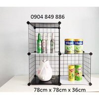 KỆ TỦ LƯỚI SẮT THÉP LẮP GHÉP ĐA NĂNG 3 Ô HÌNH BẬC THANG