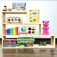Kệ Tủ Montessori Bậc Thang 3 Tầng BENRIKIDS Bằng Gỗ Thông Nhập Khẩu - Tủ Đựng Đồ Chơi Cho Bé