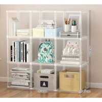 Kệ tủ nhựa trong suốt 3 - 9 ngăn đựng mỹ phẩm, túi xách, sách, gấu bông, đồ chơi, nón, nhìn được rõ đồ bên trong