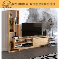 Kệ tủ tivi gỗ công nghiệp vân sồi FAMILY bền đẹp giá tốt kèm ..trang trí FML977