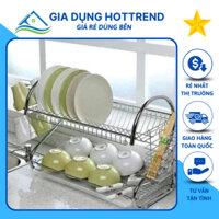 Kệ Úp Bát Đĩa 2 Tầng Inox Có Khay Hứng Nước , Giá Đựng Bát Đĩa Thông Minh Chuẩn inox Bền Đẹp