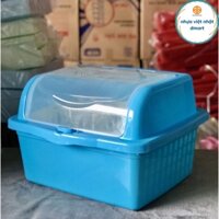 kệ úp bát đĩa có nắp nhựa Việt Nhật, trạn úp bát đĩa kèm ống cắm đũa 5568