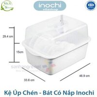 Kệ Úp Bát Đĩa, Kệ Chén Bát Có Nắp Đa Năng Inochi, Đạt Tiêu Chuẩn Xuất Nhật - Châu Âu - EU - Màu Trắng