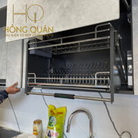 Kệ úp bát đĩa nâng hạ inox 304 Nan Oval cao cấp giá bát đĩa nâng hạ tủ bếp THƯƠNG HIỆU GEMANIVN