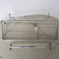 KỆ ÚP CHÉN 1 TẦNG INOX 304 - THANH TREO MÓC - Mã: TRLA1T36LDI3 -