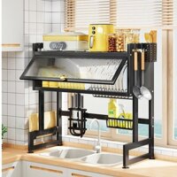 Kệ úp chén bát có cánh tủ, tủ bát thông minh úp bát đĩa, cài dao thớt chất liệu thép Cacbon GD08