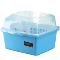 Kệ Úp Chén Bát Có Nắp Đậy Chống Bụi Bẩn 1 Tầng Nhựa Việt Nhật - Nắp Đậy- Kệ úp bát có nắp đậy - có chậu hứng nước