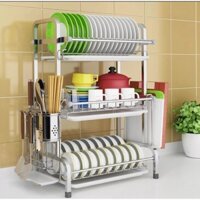 Kệ úp chén, bát, đĩa INOX 2-3 tầng cao cấp. Kích thước 2T R56 x C39 x S26 cm. 3T R56 x C61 x S26 cm. Có khay hứng nước