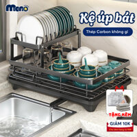 Kệ Úp Chén Bát Đĩa Thép Carbon MONO, Kệ Để Đồ Nhà Bếp 2 Tầng Thông Minh Có Khay Hứng Nước Đa Năng