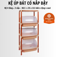 Kệ úp chén, bát nhiều tầng có nắp đậy nhựa Việt Nhật- đồ dùng nhà bếp bằng nhựa cao cấp an toàn HOMEWARES