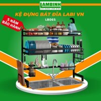 Kệ úp chén bát trên bồn rửa bát LABI VN LB065 nhà bếp 1, 2 tầng đa năng, thép cacbon sơn tĩnh điện không han gỉ