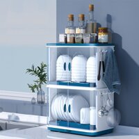 Kệ úp chén có nắp đậy 2 tầng có khay hứng nước KB08 MẪU MỚI - Kệ úp bát nắp đậy KB08