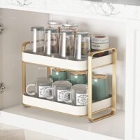 Kệ úp chén cốc, khay úp chén, kệ gia vị 2 tầng đa năng cao cấp có khay thoát nước, phong cách sang trọng