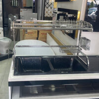 Kệ úp chén để trên chậu rửa bát hoặc bàn đá inox 304 hàng tấm nguyên khối cao cấp KC013 -(86CM)- NỘI THẤT GIA DỤNG DHOME