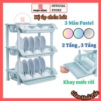 Kệ úp chén dĩa 2 tầng , kệ chén 3 tầng nhựa Việt Nhật 5595