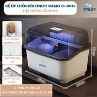 Kệ úp chén đĩa, bình sữa có nắp đậy 2 tầng FINLEY Smart tiệt trùng UV diệt khuẩn, kệ úp bát ly có khay hứng nước