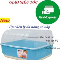 Kệ Úp chén đĩa đơn có nắp bật tiện lợi Nhựa Hiệp Thành