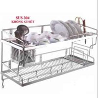 kệ úp chén dĩa inox 304 2 tầng cao cấp