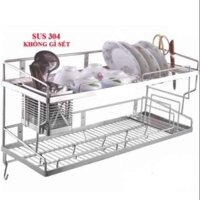 kệ úp chén dĩa inox 304 2 tầng cao cấp