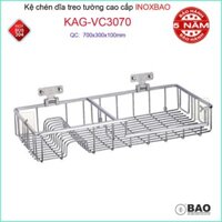 Kệ úp chén dĩa Inox Bảo KAG-VC3070 - 70cm , giá đựng bát đĩa SUS304 dập đặc cao cấp 70cm siêu bền