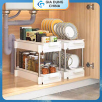 Kệ úp chén và bát đĩa 1- 2 tầng không có thớt thông minh có khay thoát nước , có ray trượt, giá úp bát bằng nhựa PP