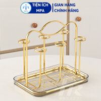 Kệ úp cốc, kệ úp ly khoen tròn vàng sang trọng hình tròn và chữ nhật MPA