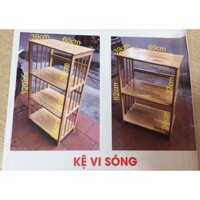 kệ vi sóng 3 tầng gỗ cao su