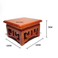 Kệ vuông kê hoa , tượng mini trang trí nhà cửa gỗ hương
