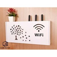 Kệ wifi treo tường 40x20x10cm + Tặng kèm 2 móc treo (k cần khoan) - GABI