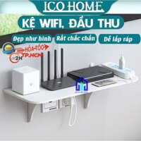 Kệ wifi treo tường, giá đỡ wifi, đầu thu kỹ thuật số, để modem wifi, máy chiếu, kệ chắc chắn đẹp dễ sử dụng lắp đặt