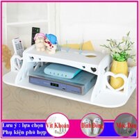 Kệ wifi treo tường không cần khoan, chất liệu gỗ cao cấp, màu trắng, chống nước tuyệt đối